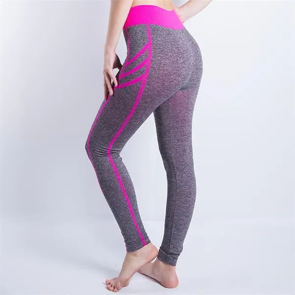 Women Cropped Leggings High Waist Elastic Wicking Force Exercise Female Elastic Stretchy Leggings Slim Trousers 34 C