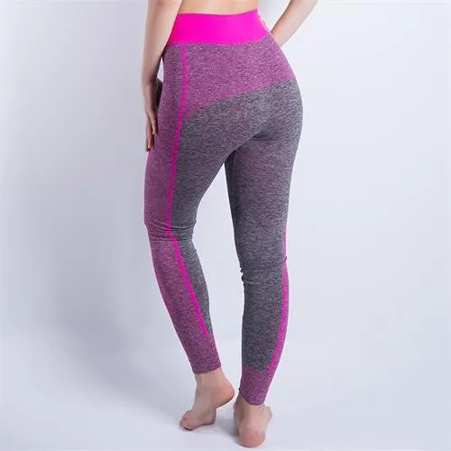 Women Cropped Leggings High Waist Elastic Wicking Force Exercise Female Elastic Stretchy Leggings Slim Trousers 34 C