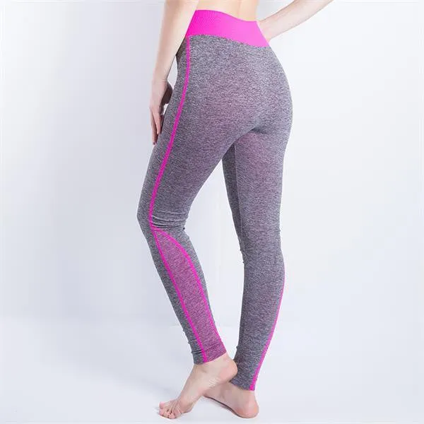 Women Cropped Leggings High Waist Elastic Wicking Force Exercise Female Elastic Stretchy Leggings Slim Trousers 34 C