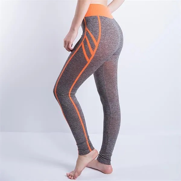 Women Cropped Leggings High Waist Elastic Wicking Force Exercise Female Elastic Stretchy Leggings Slim Trousers 34 C