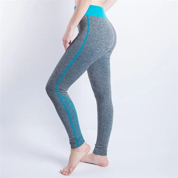 Women Cropped Leggings High Waist Elastic Wicking Force Exercise Female Elastic Stretchy Leggings Slim Trousers 34 C