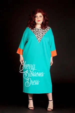 Women Mint Dress, Plus Size Dress, Kaftan Dress, Formal Dress, Extravagant Dress, Avant Garde Clothing, Trendy Plus Clothing, Loose Dress