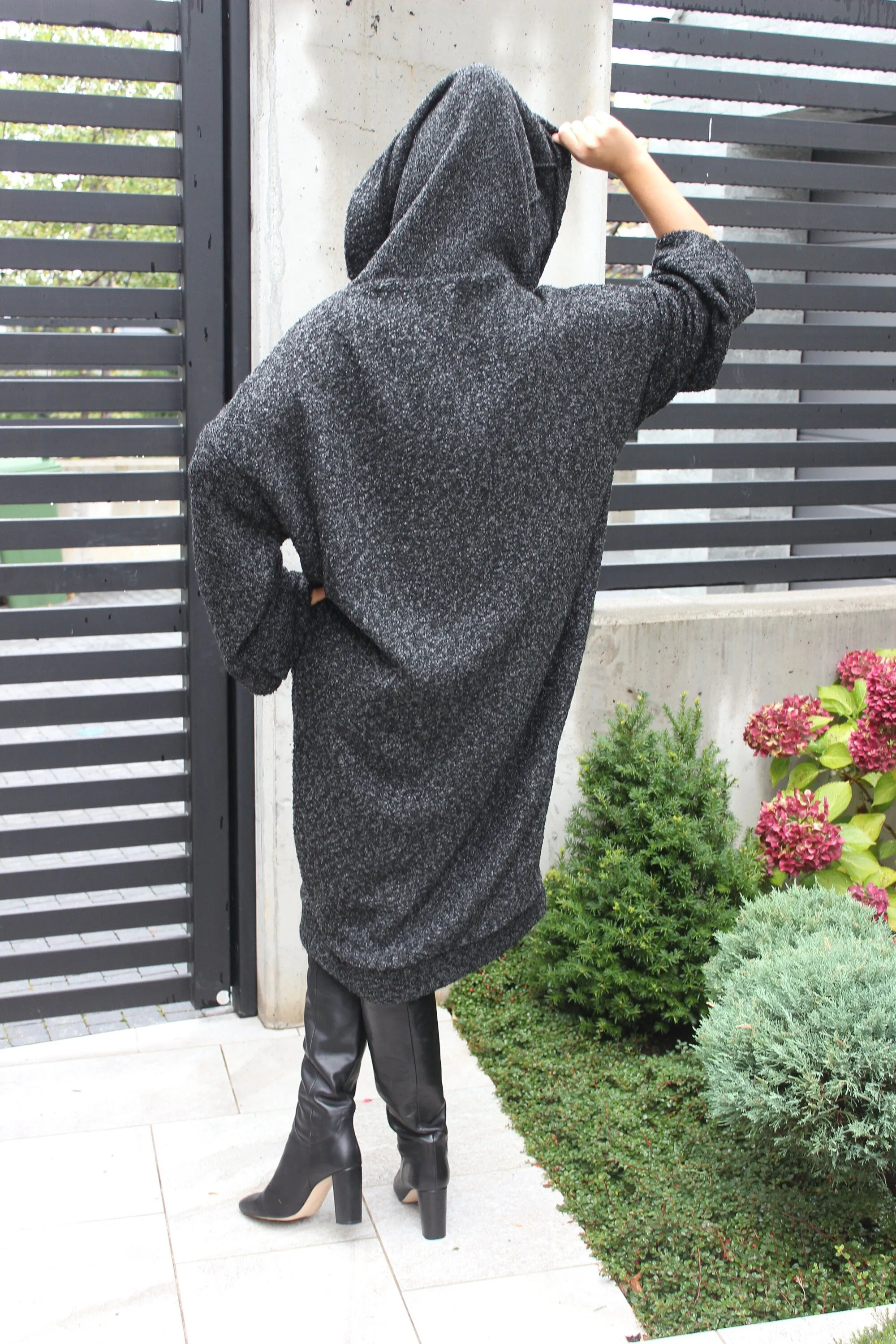 Women Sweater Dress, Loose Fit Dress for Winter, Cowl Neck Dress with Pockets, Plus Size Dress, Oversized Winter Dress
