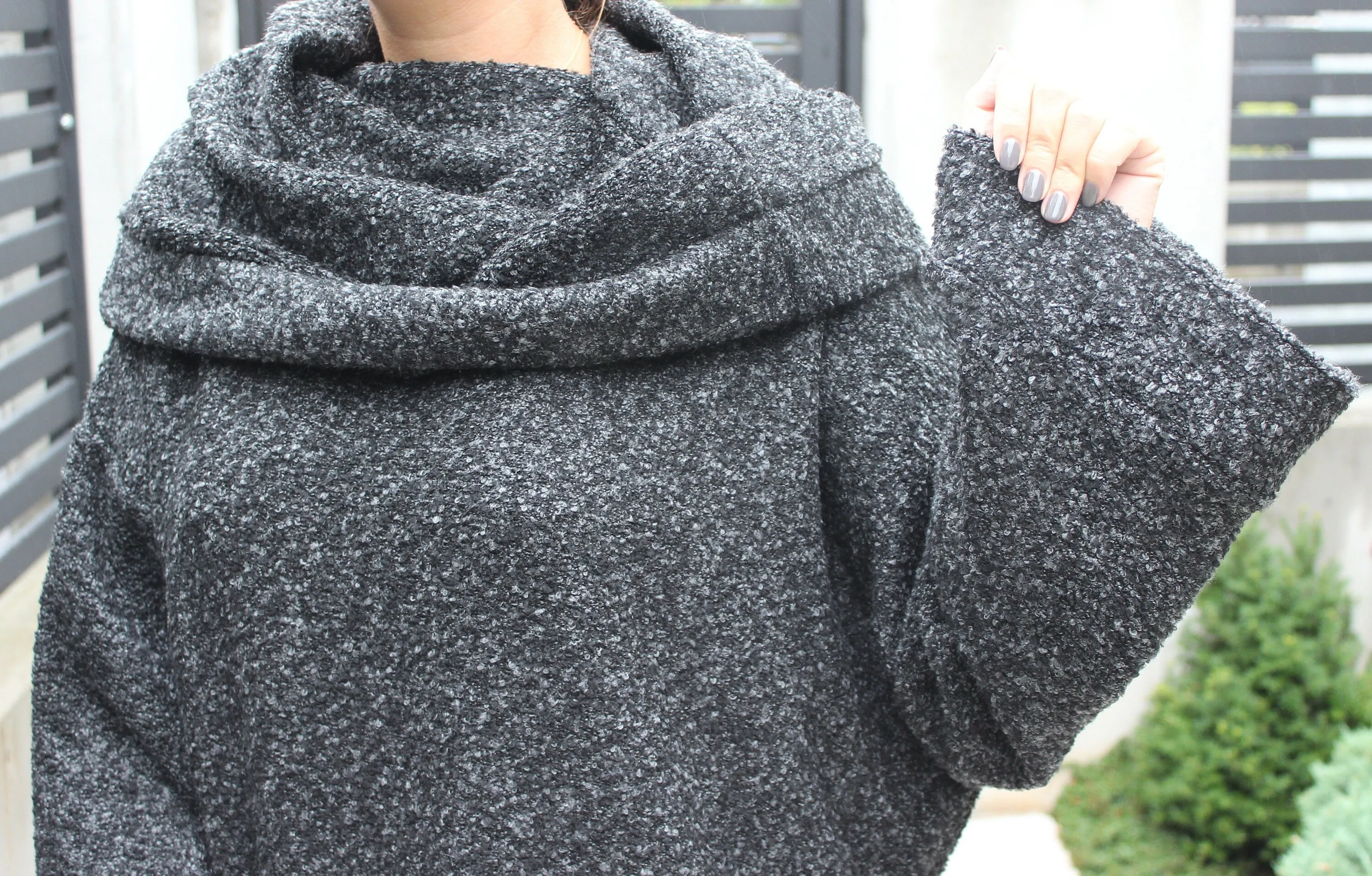 Women Sweater Dress, Loose Fit Dress for Winter, Cowl Neck Dress with Pockets, Plus Size Dress, Oversized Winter Dress