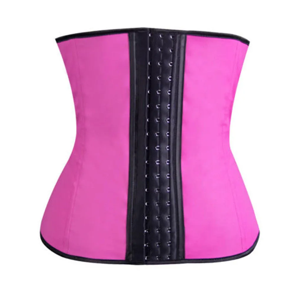 Women's Latex Underbust Corset Waist Trainer Cincher Body Shaper Shapewear