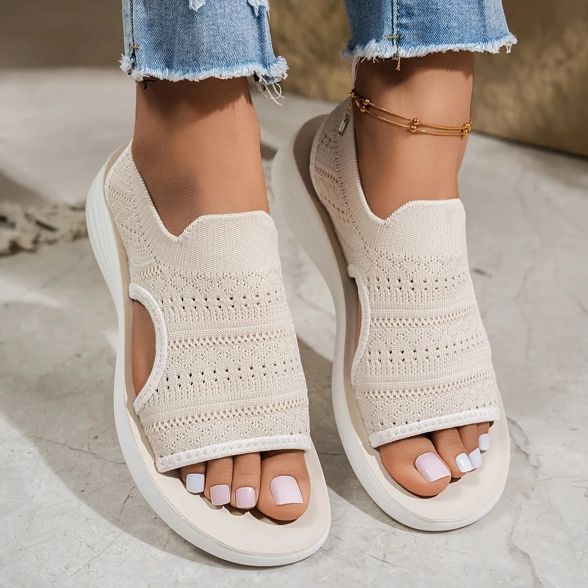 Women's Water Sport Sandals - Light Blue Slip-On