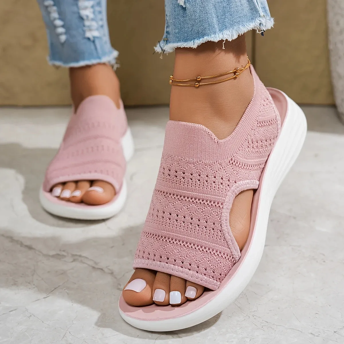 Women's Water Sport Sandals - Light Blue Slip-On