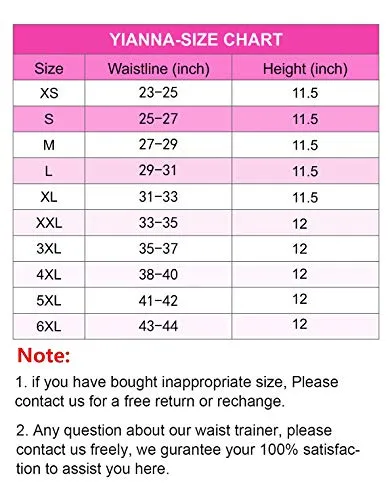 YIANNA Women's Underbust Latex Sport Girdle Waist Trainer Corsets Cincher Hourglass Body Shaper Weight Loss (Black, 3XL)