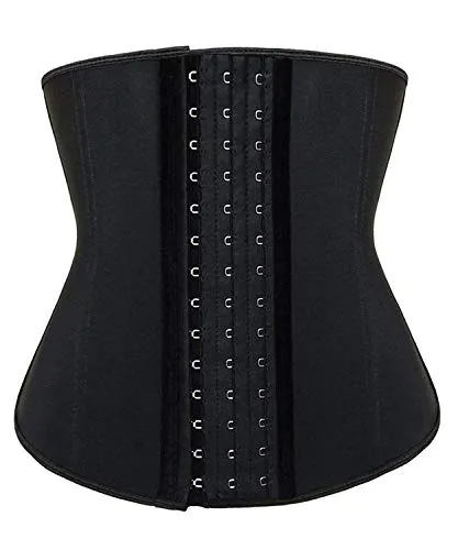 YIANNA Women's Underbust Latex Sport Girdle Waist Trainer Corsets Cincher Hourglass Body Shaper Weight Loss (Black, 3XL)