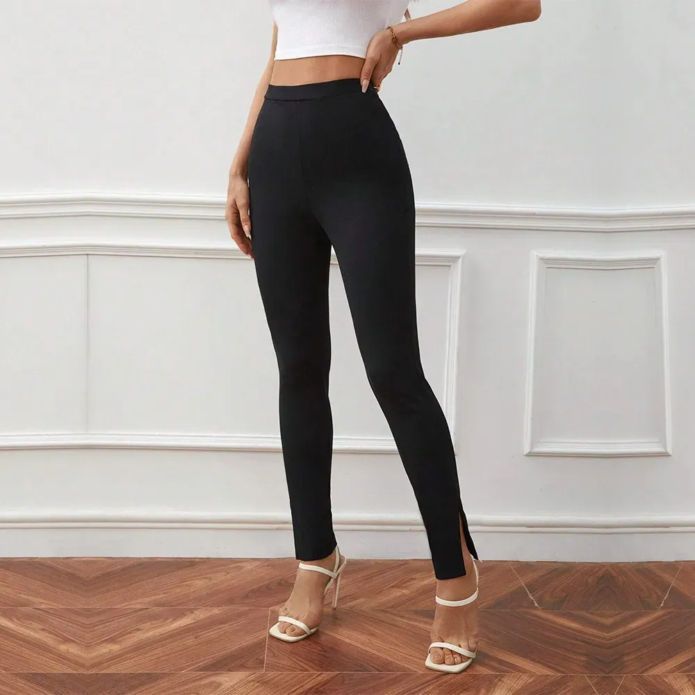 Zahara High-Waist Slim Fit Split Hem Pants