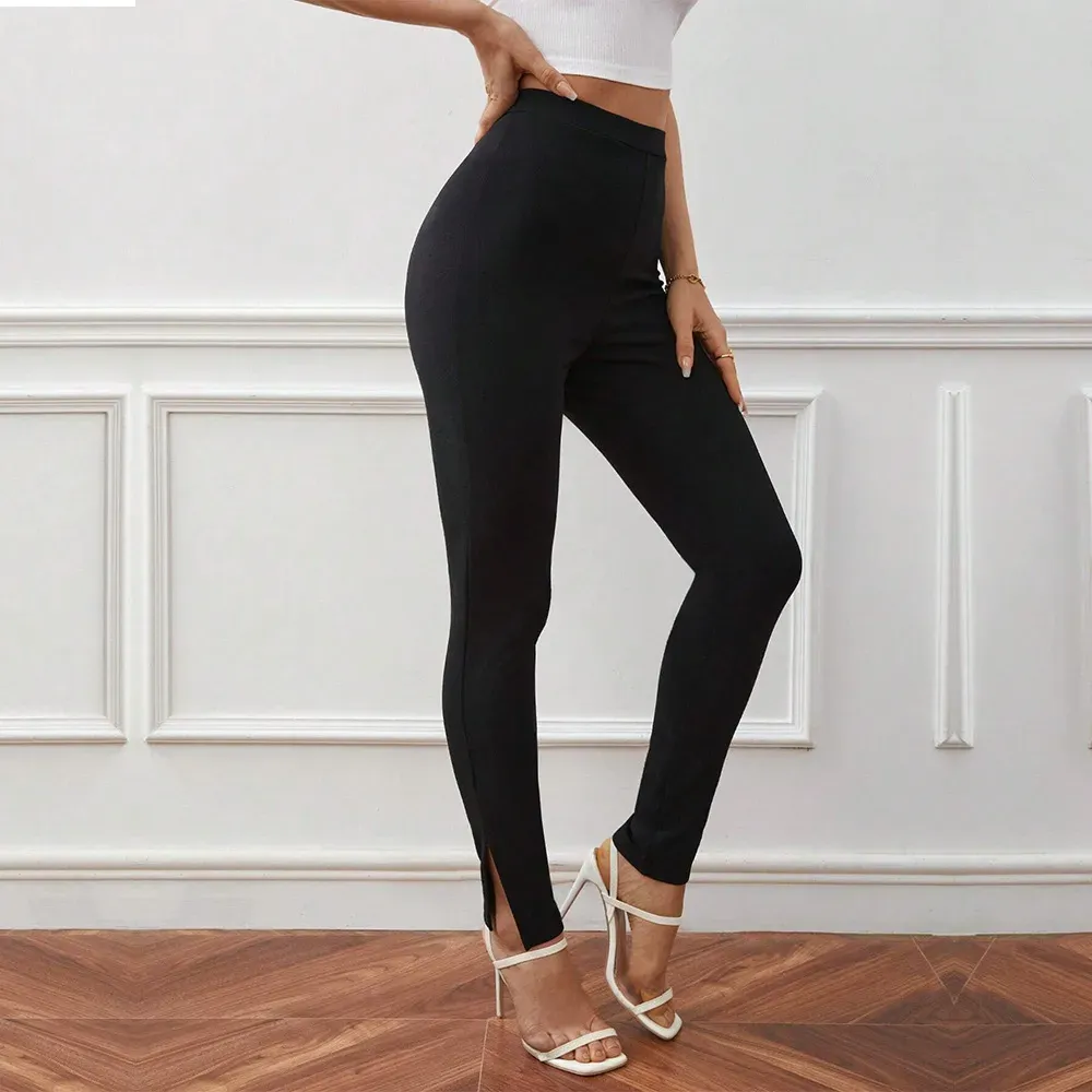 Zahara High-Waist Slim Fit Split Hem Pants